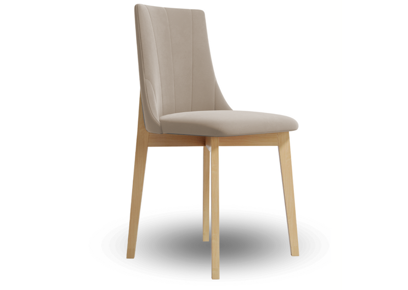Jasno beżowe krzesło z bukowymi nogami!