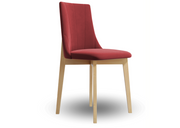 Czerwone krzesło z wysokim oparciem z wyborem koloru nóg!