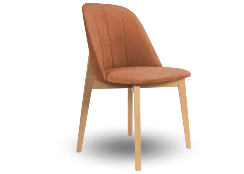 Krzesło w kolorze miedzianym na naturalnych nóżkach!