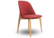 Krzesło z odważą czerwoną tapicerką