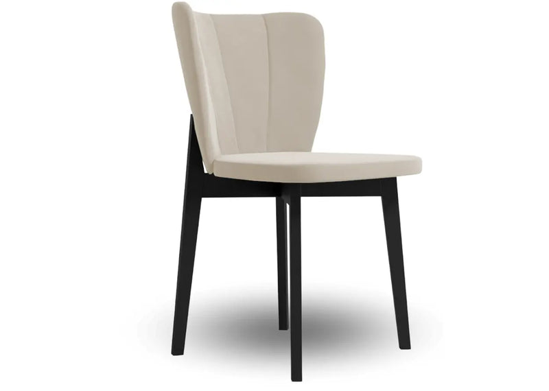 Kremowe krzesło do salonu na czarnych nogach!
