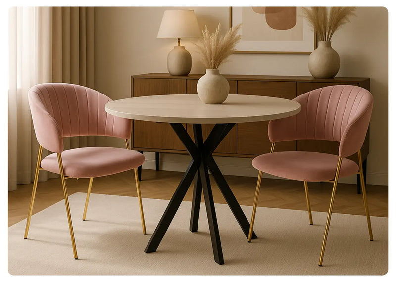 Krzesło Noah ze stołem Iberis w nowoczesnym salonie