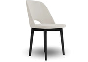 Kremowe krzesło z wygodnym, wysokim oparciem!