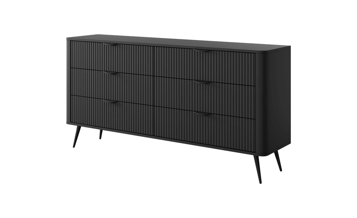 Czarna komoda z 6 szufladami Lisse Typ B, Heydoo.pl