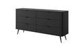 Czarna komoda z 6 szufladami Lisse Typ B, Heydoo.pl