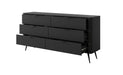 Czarna komoda z 6 szufladami Lisse Typ B, Heydoo.pl