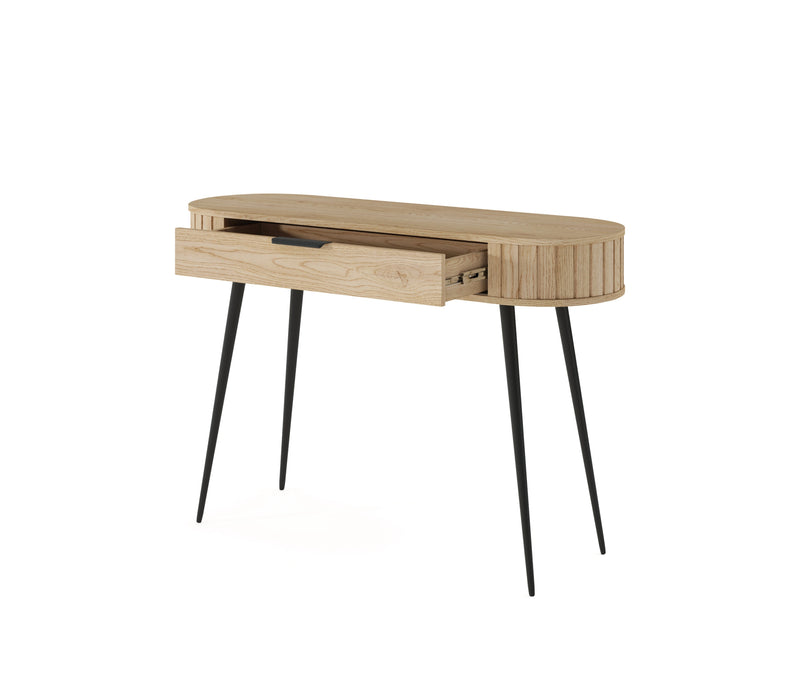 Toaletka LOVI typ C z wysuniętą szufladą push-to-open na pełnym wysuwie.