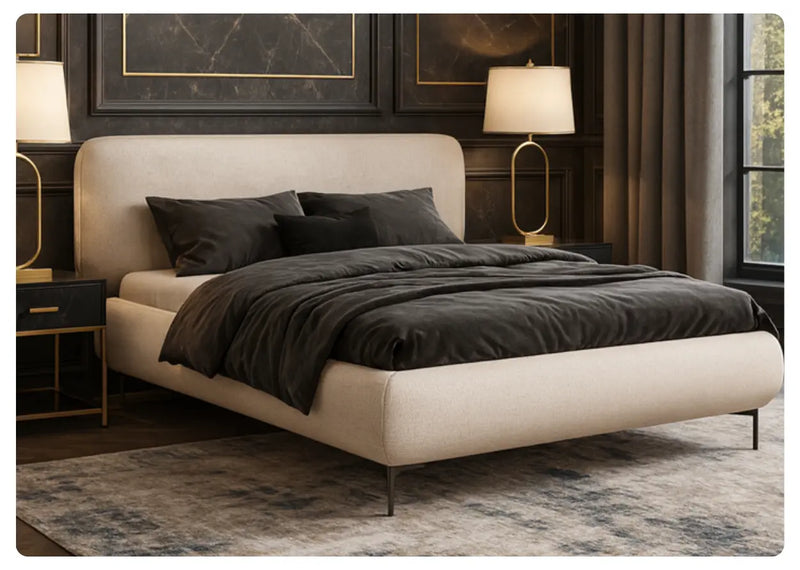 Nowoczesne łózko Esme beżowe