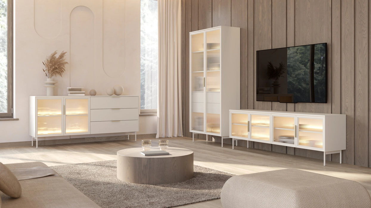 Stolik RTV Lumi 181 4D – nowoczesny design, elegancja i praktyczne przechowywanie