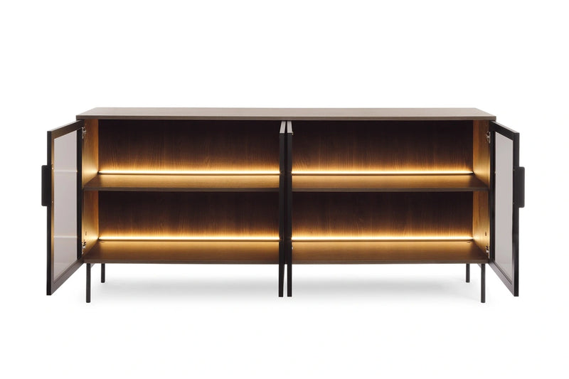 Komoda Lumi dąb dunin z otwartymi drzwiami