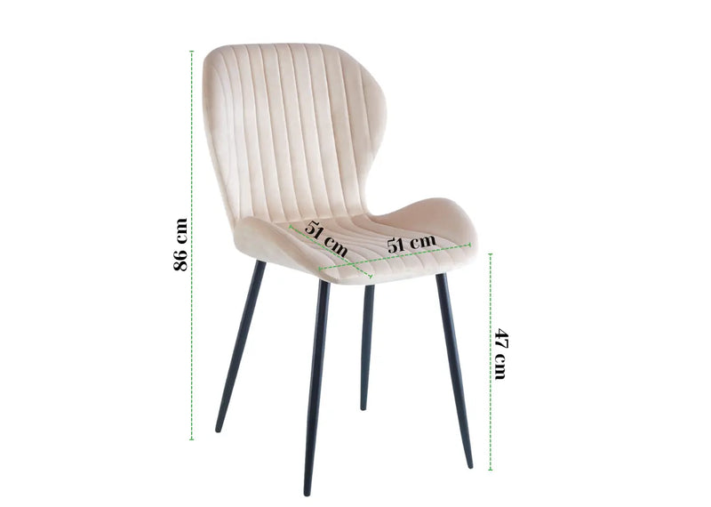 Beżowe krzesło z wymiarami