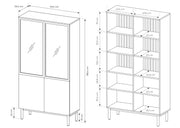 Wysoka witryna z podświetleniem led - Lark z wymiarami