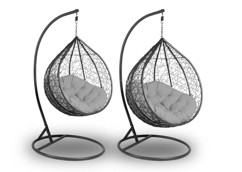 Zestaw foteli wiszących Lavente 1+1 czarne