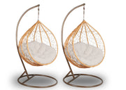 Zestaw foteli wiszących Lavente 1+1 w naturalnym kolorze 