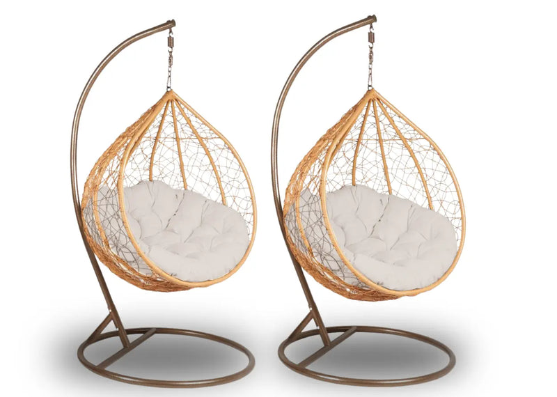 Zestaw foteli wiszących Lavente 1+1 w naturalnym kolorze 