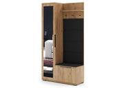 Garderoba z lustrem, wieszakiem i półkami