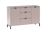 Modna komoda z ryflowanym frontem w kolorze kaszmirowym