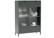 Zielona witryna z uchwytami na kieliszki na wino 