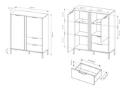 Wymiary wysokiej komody Lilah