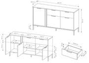 Szeroka komoda w antracycie Lilah z wymiarami