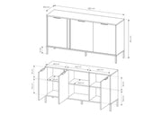 Komoda Lilah w antracytowym kolorze z wymiarami