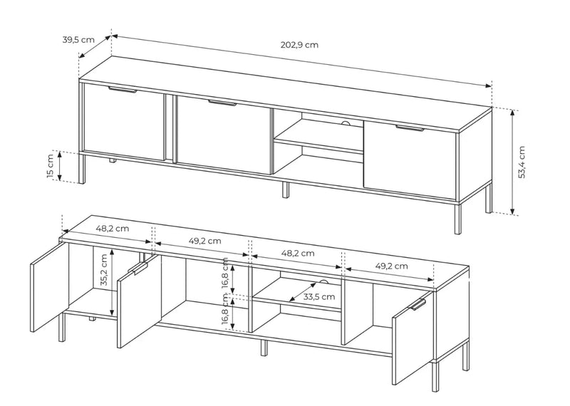 Wymiary dużej szafki RTV