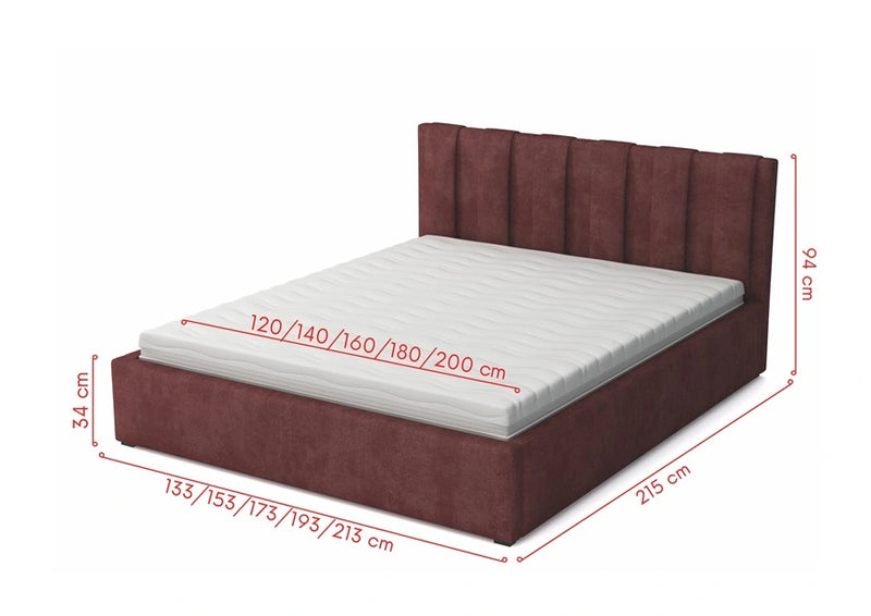 wymiary łozka do sypialni Lilio