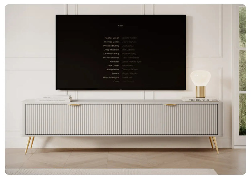 Szafka RTV Lisse – nowoczesny minimalizm z ryflowanym frontem