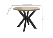 Okrągły stół rozkładany Loftwood – nowoczesny akcent w loftowym stylu z wymiarami