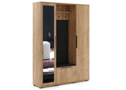 Garderoba artisan z tapicerowanym siedziskiem i lustrem