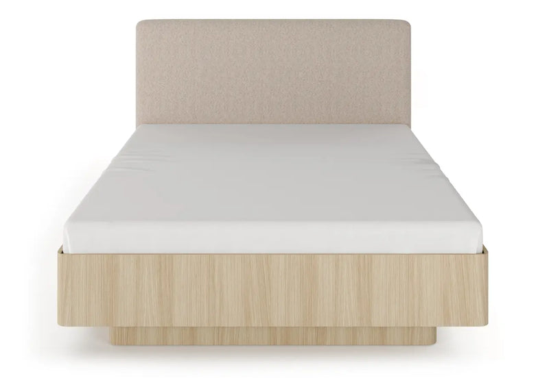 Jasne łóżko z tapicerowanym zagłowkiem Viano D