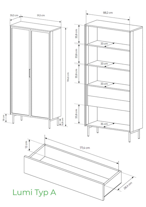 Witryna Lumi Typ A – elegancja, w dwóch wyjątkowych kolorach