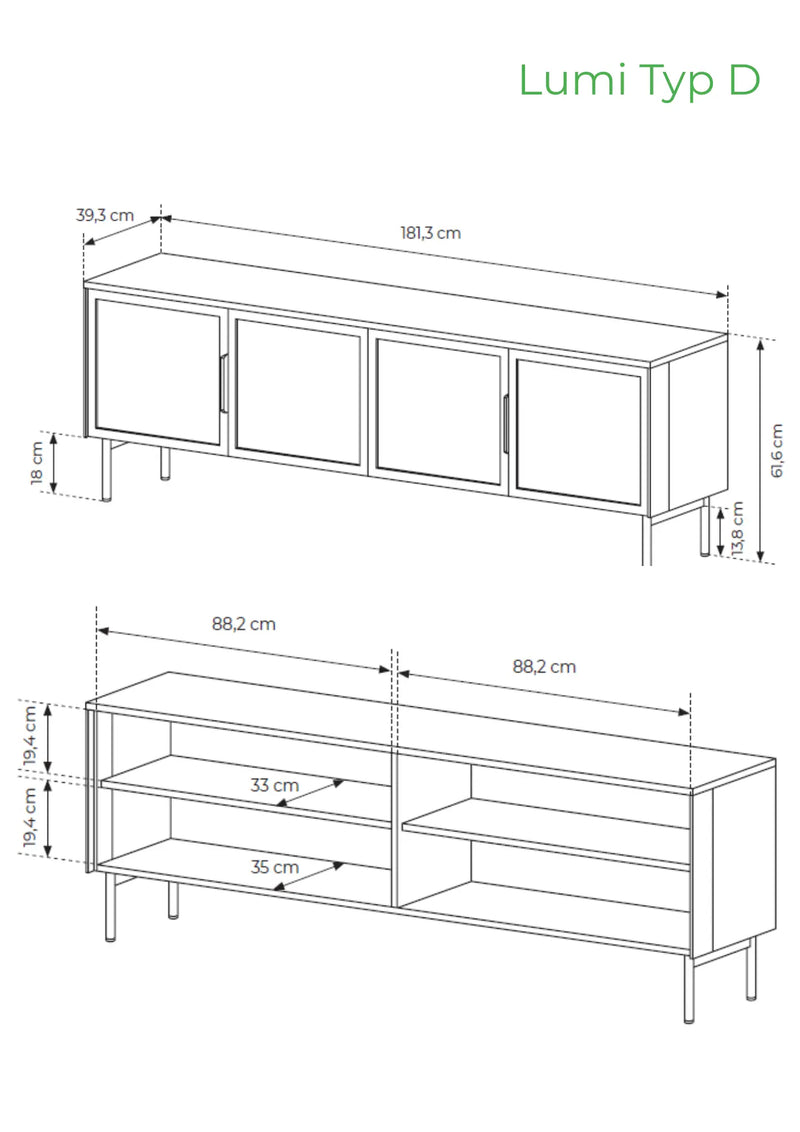 Stolik RTV Lumi 181 4D – nowoczesny design, elegancja i praktyczne przechowywanie
