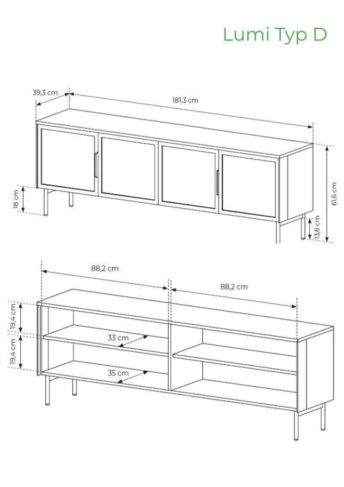 Stolik RTV Lumi 181 4D – nowoczesny design, elegancja i praktyczne przechowywanie