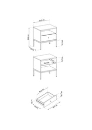 Stolik nocny do sypialni Monolith S54 z wymiarami