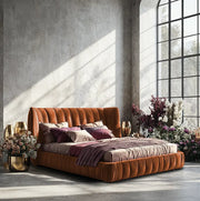 Miedziane łóżko Maii z pojemnikiem w modnej aranżacji I Heydoo.pl