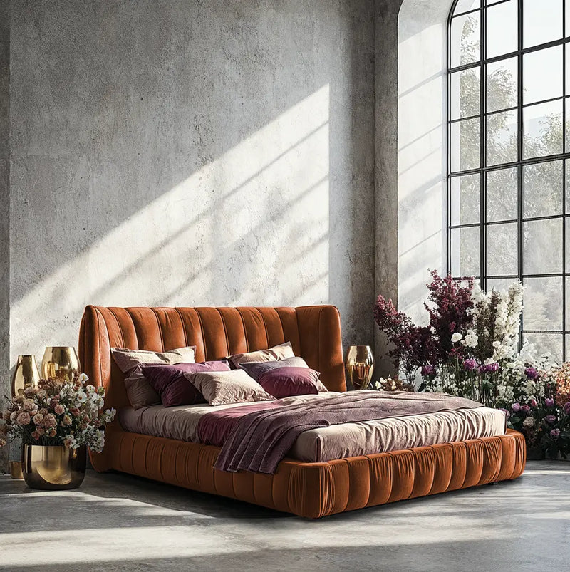 Miedziane łóżko Maii z pojemnikiem w modnej aranżacji I Heydoo.pl