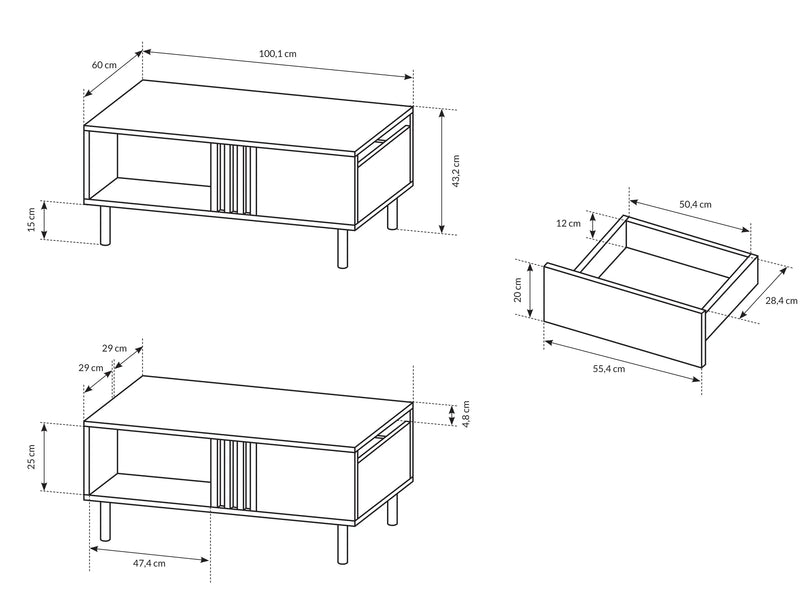 Wymiary stolika kawowego Maven