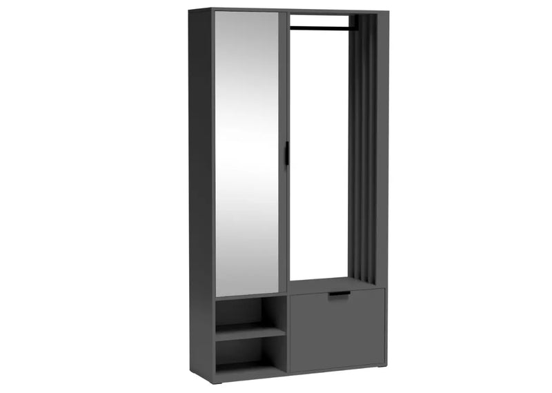 Szara garderoba z lustrem i wieszakiem!