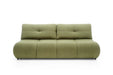 Zielona sofa z wciągami od przodu