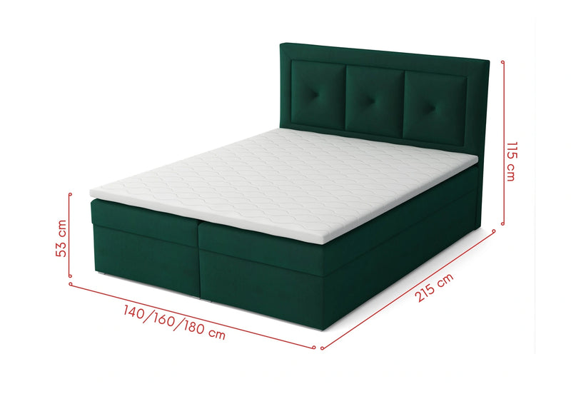 Wymiary łóżka kontynentalnego Modeno Plus Box