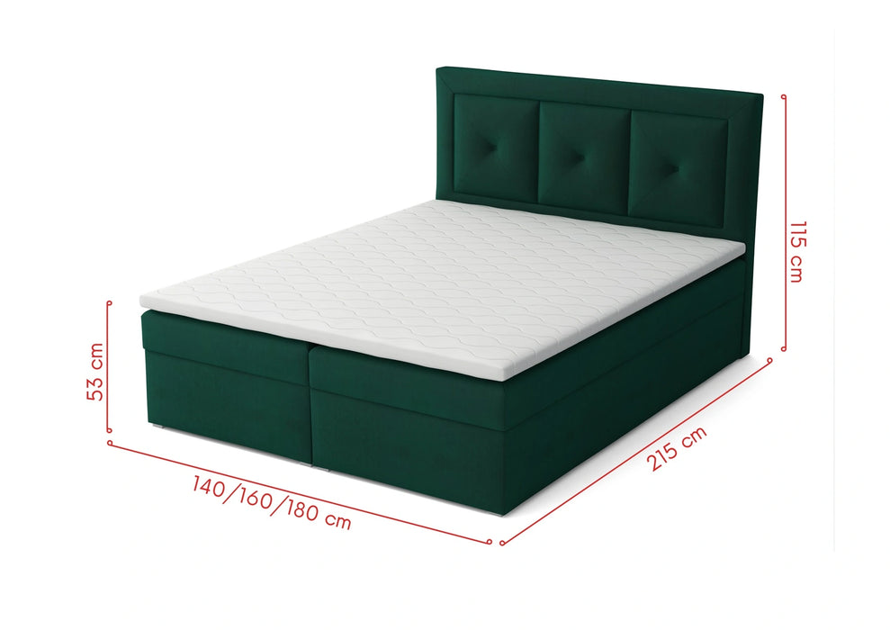 Wymiary łóżka kontynentalnego Modeno Plus Box