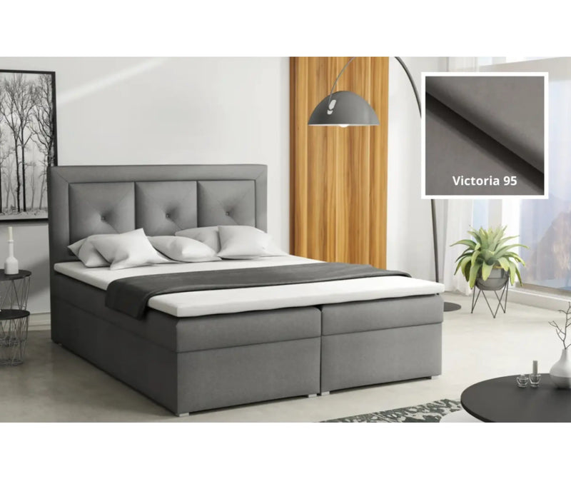 Ciemno szare łózko kontynentalne do sypialni