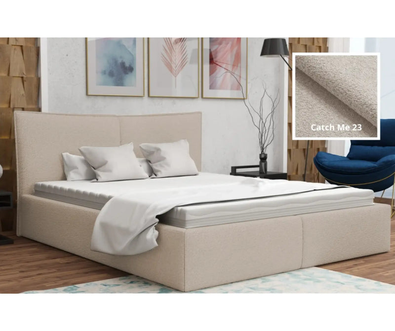 Beżowe łóżko do sypialni