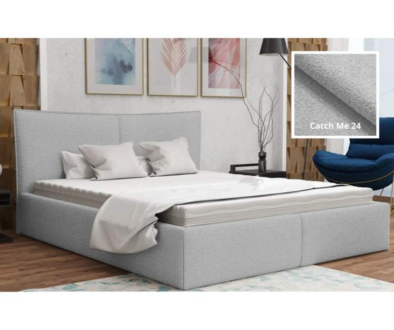 Szare łóżko do sypialni