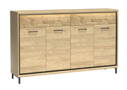 Duża Komoda z elementami drewna.