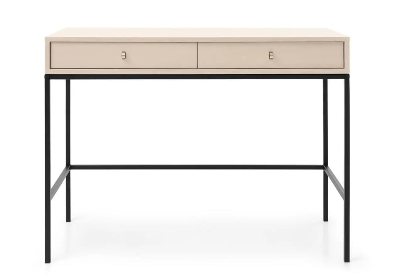 Beżowa toaletka z szufladami na czarnych nogach!