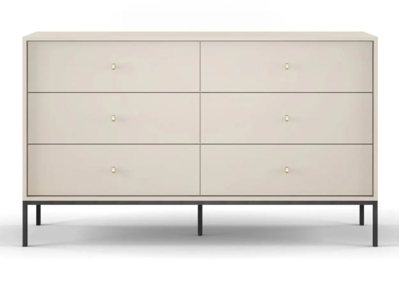 Duża komoda z sześcioma szufladami w sam raz do salonu 