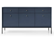 Duża komoda w odcieniu głębokiego grantu na czarnych nóżkach