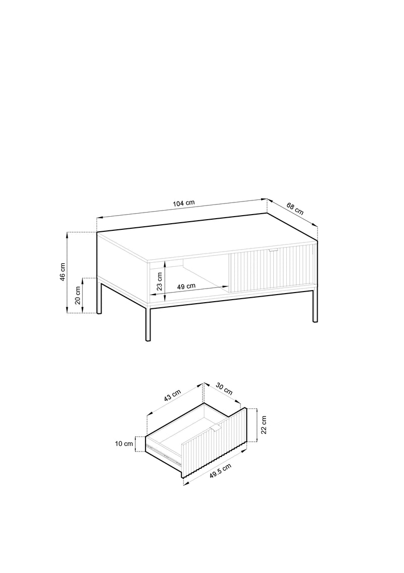 Wymiary Ławy Natt CZ104 - 104 cm długości, 68 cm szerokości, 46 cm wysokości.
